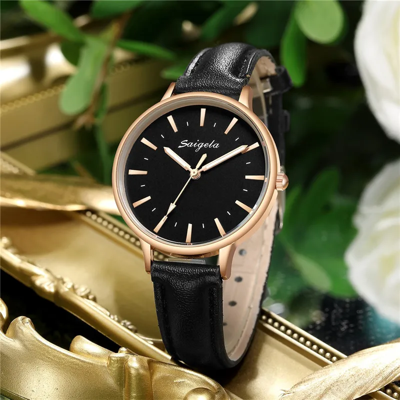 

Fashion Women Simple Watches Ladies Casual Leather Strap Quartz Wristwatches Clock Relogio Feminino