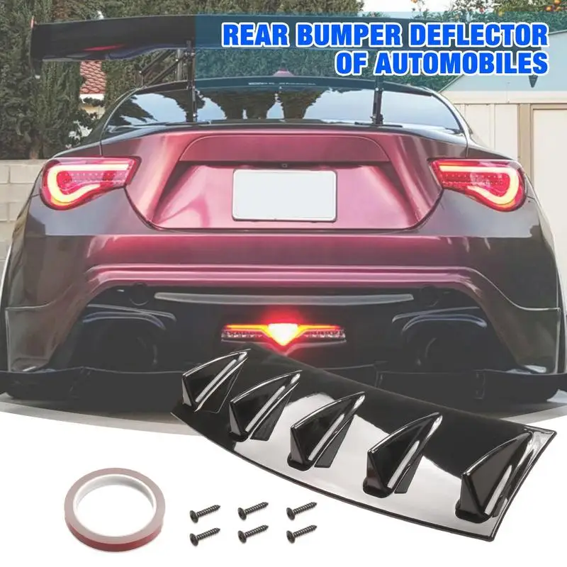 Car Rear Bumper Spoiler Lip Carbon Fiber Wing Trim Diffuser Splitter Scratch Protection Car Styling Accessories Side Skirt Wing