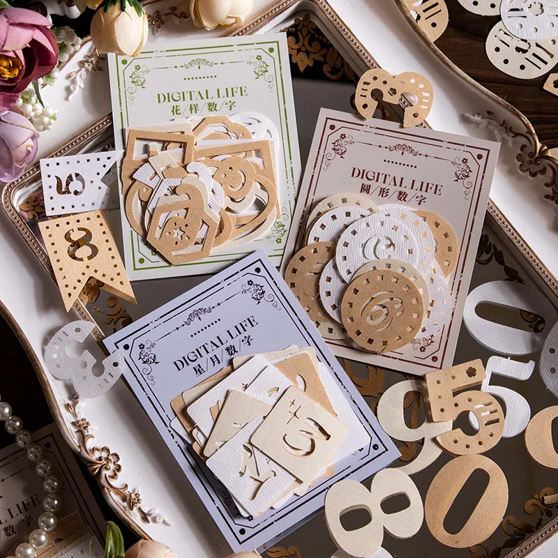 

20sets/lot Memo Pads Material Paper Digital Life Junk Journal letter paper Retro Background Decoration Paper