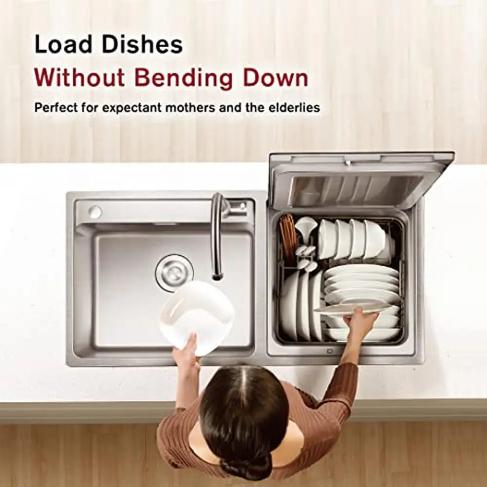 Kitchen Sink Dishwasher Combo Sanitizing Efficient Cleaning System Compact Design 5