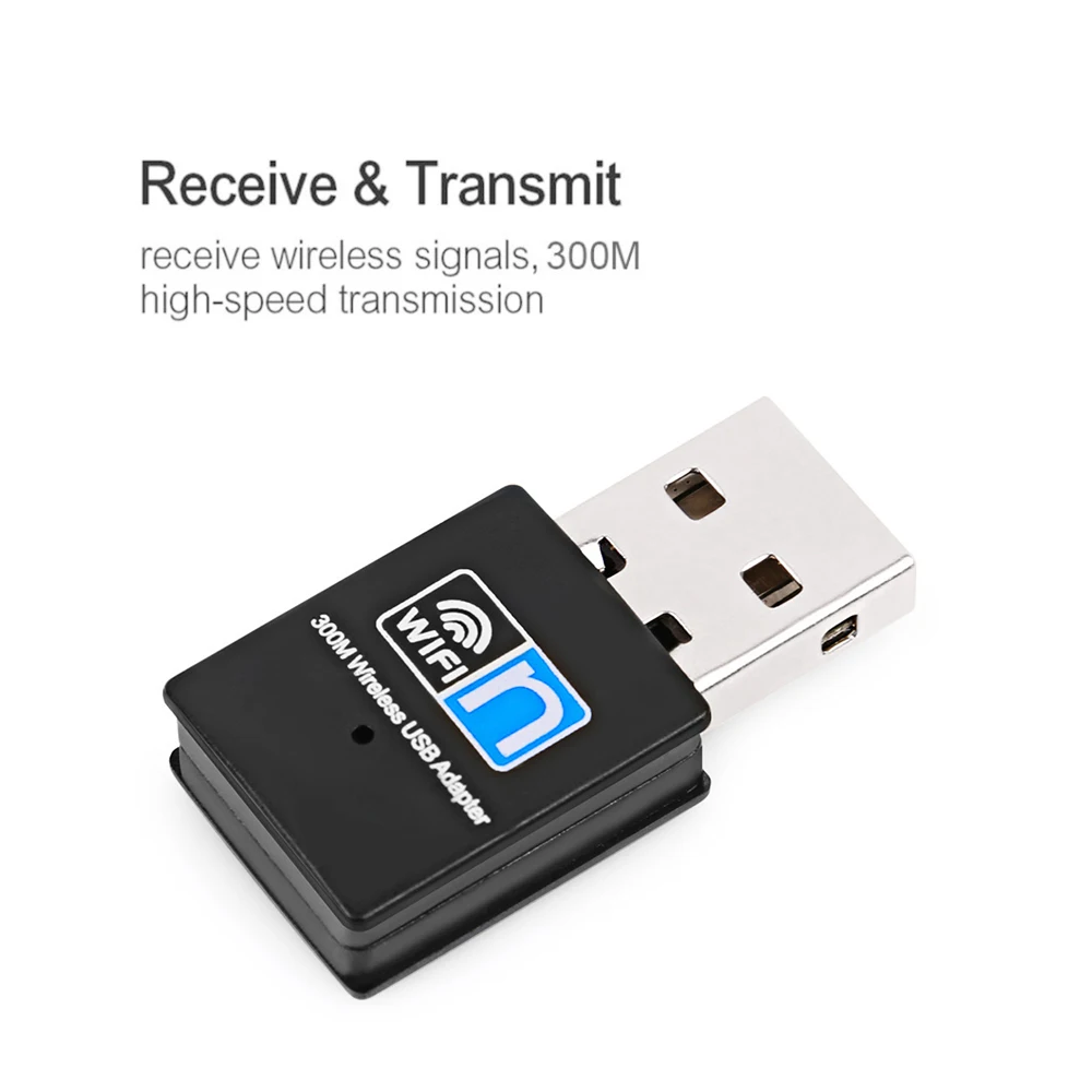 Wireless Mini USB Wifi Adapter 802.11N 300Mbps USB2.0 Receiver Dongle Network Card For Desktop Laptop Windows 7 8 10 11
