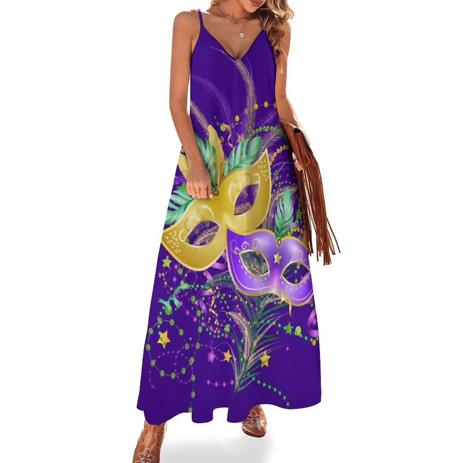 

New Mardi Gras Celebration Sleeveless Dress Party dresses for women