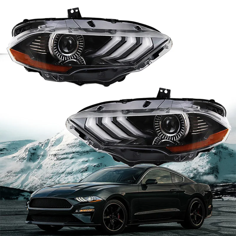 Pair-Headlight-For-Ford-Mustang-2018-2019-2020-2021-Car-Led-Headlight