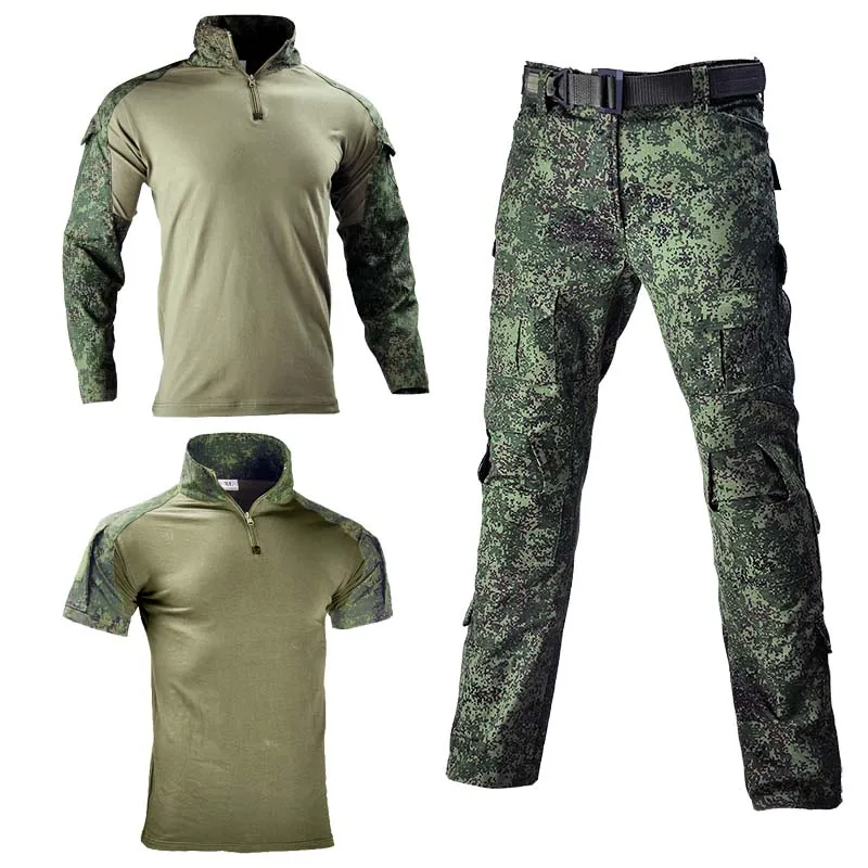 Russia CP Men Tactical Camo Uniform US Airsoft Paintball Training Clothing Combat Shirt Cargo Pants with Pads Safari tactical pants tactical shirt tactical suit