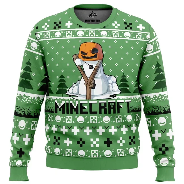 Suéter navideño feo Mini World de regalo de Navidad 2024, suéter de gran tamaño para hombre de gran venta, suéter grueso nuevo de otoño e invierno