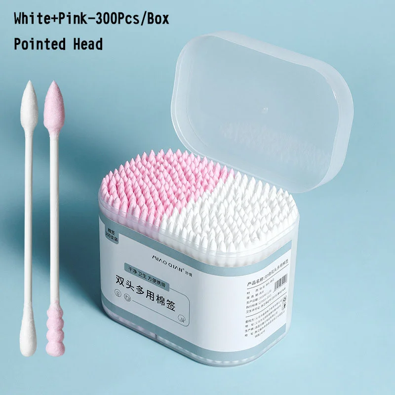 100/200/300pcs/Box Bamboo Baby Cotton Swab Wood Sticks Soft Cotton Buds Cleaning of Ears Tampons Cotonete Pampons Health Beauty