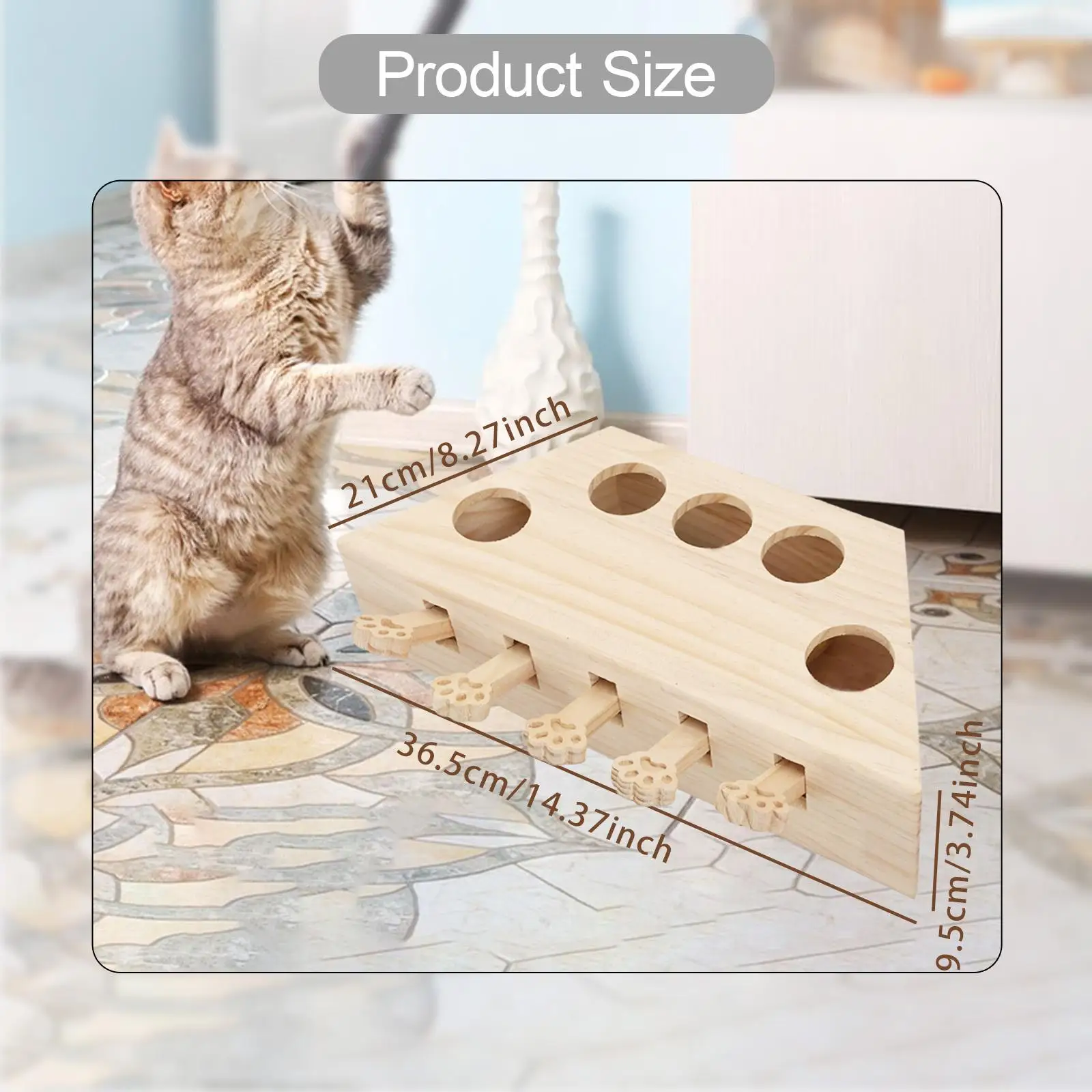 Whack A Mole Cat Toy Keeps Pet Entertained Pet Gift Indoor Outdoor Wooden Enrichment Exercise Fun for All Ages Cats Kittens Whack A Mole Cat Toy Keeps Pet Entertained Pet Gift Indoor Outdoor Wooden Enrichment Exercise Fun for All Ages Cats Kittens