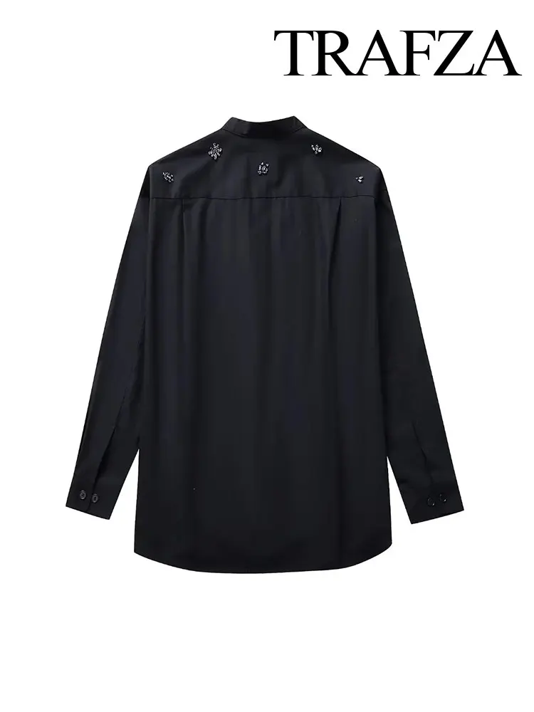 売れ筋商品|||ゲタス シャツ レディース トップス ELARAH - Button-down blouse - black Women Shirts Long Sleeve Detachable Streetwear Women Blouses