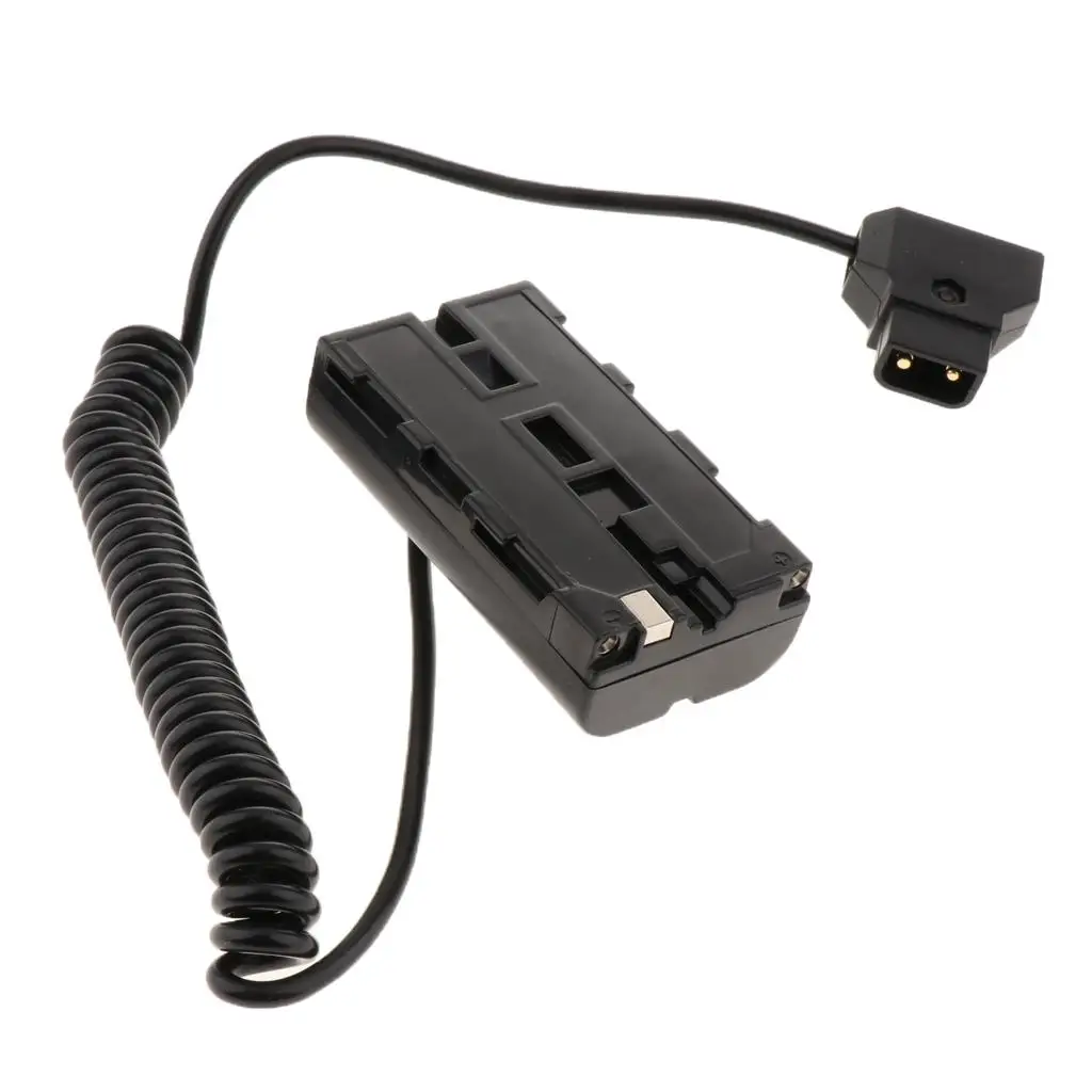 D Tap D-Tap Connector to NP-F550 DC Coupler Power Supply Adapter Coiled Cable 30cm Length for Monitor Using 550/970 Power supply