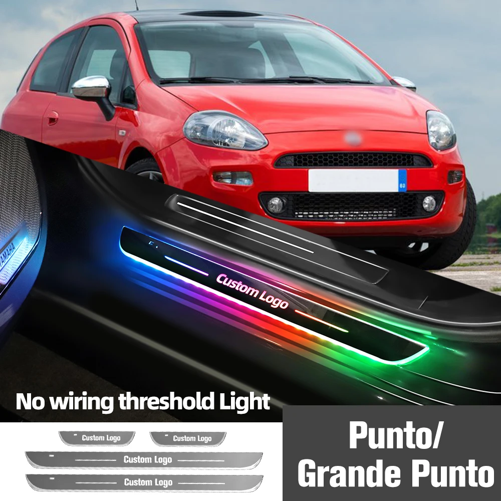 

For Fiat Punto Grande Punto 1994-2016 2013 2015Car Door Sill Light Customized Logo LED Welcome Threshold Pedal Lamp Accessories