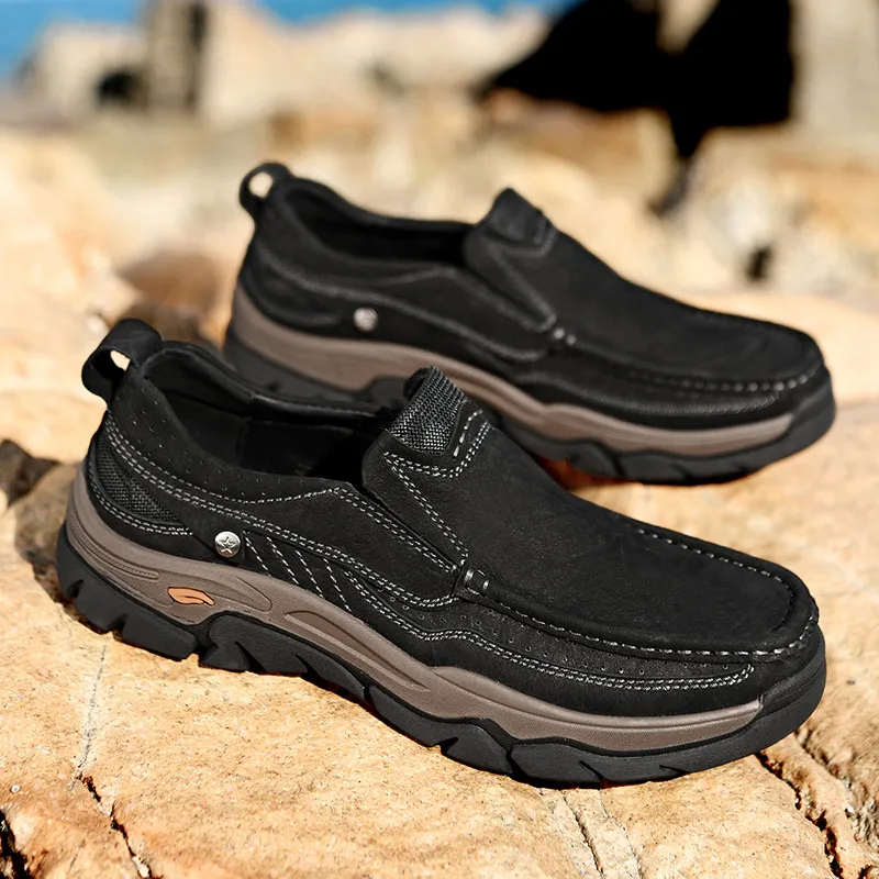 

men loafers Luxury Brand Classical Men Loafers outdoor Wear-Resistant Genuine Leather Flats Shoes Casual Working Shoes Men