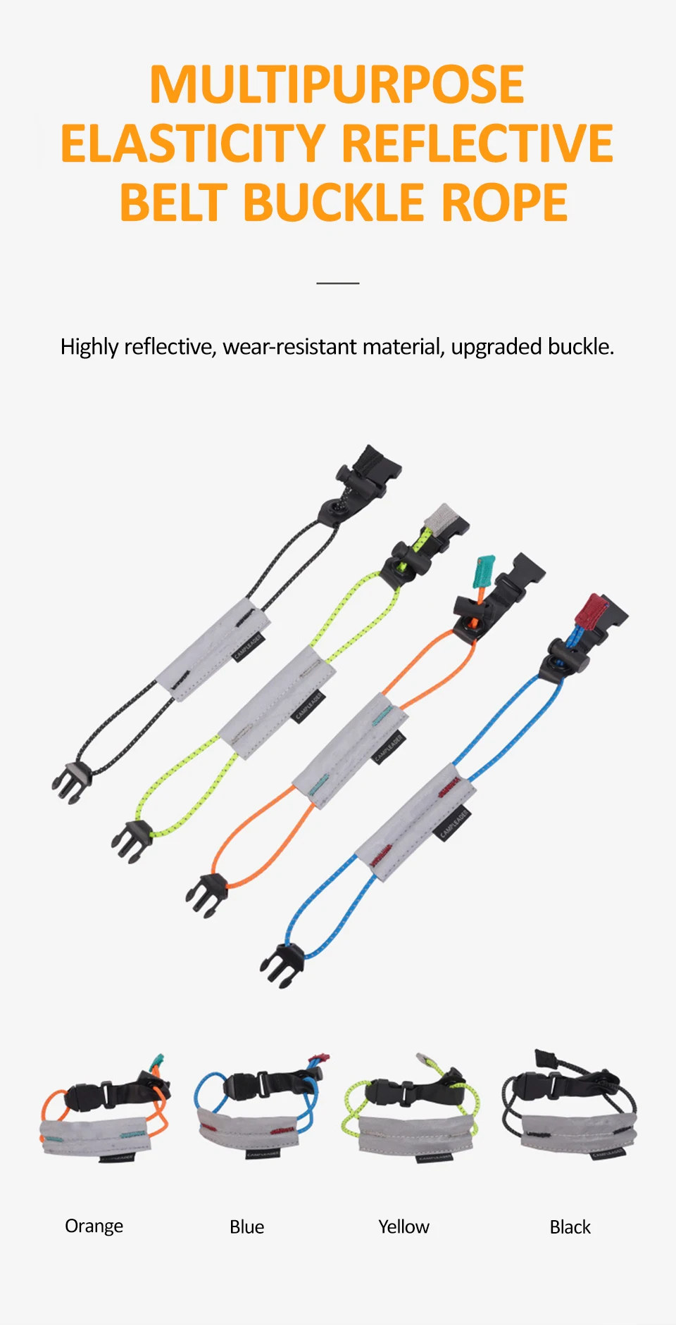 Description Picture 3 of itemOutdoor Bicycle Running Band Cycling Reflective Bands Adjustable Arm Ankle Leg Safety Bands Fits Tightly Elastic Rope Buckle