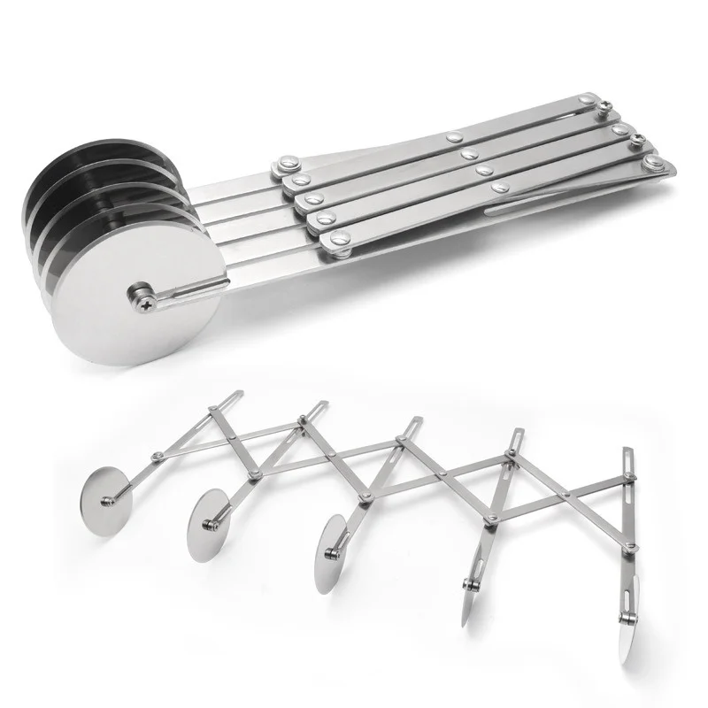 Edelstahl Teigteiler 3/5/7 Radschneider Flexible Roller Klinge Teigmesser Nudel Pizza Gebäck Schäler Backform Werkzeug – Detail 13