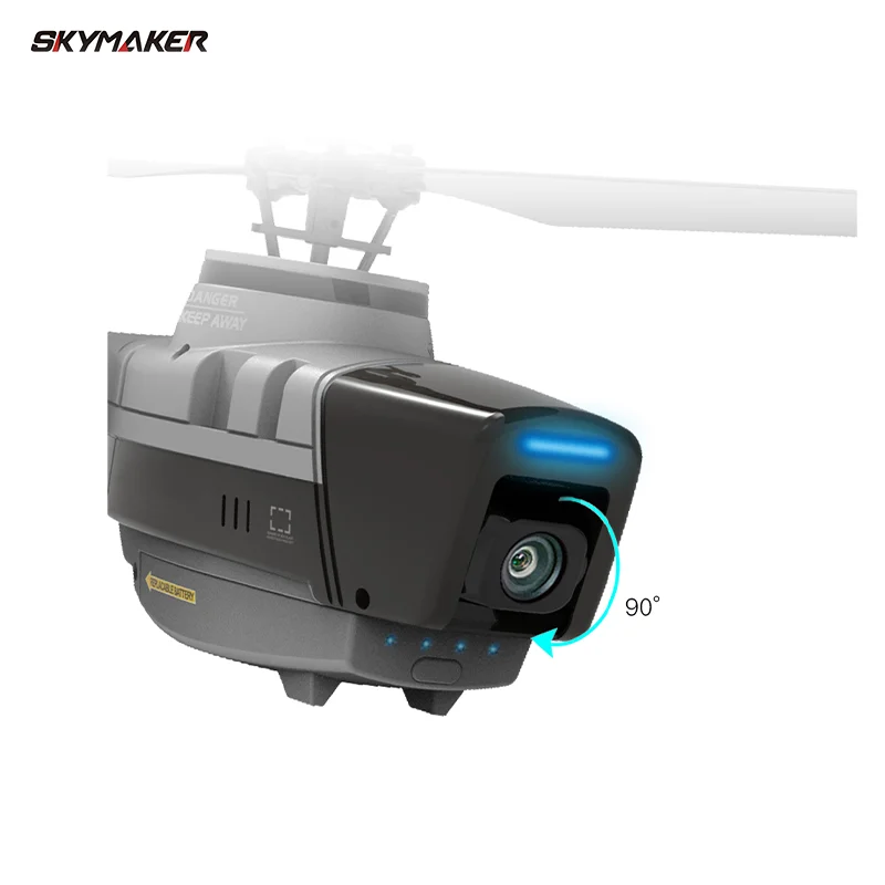 C128 RC Helicopter 2.4G 6G System 4CH Remote Control 1080P Camera Wifi FPV 6-Axis Sentry Drone RC Helicopter Toy for Adult 3