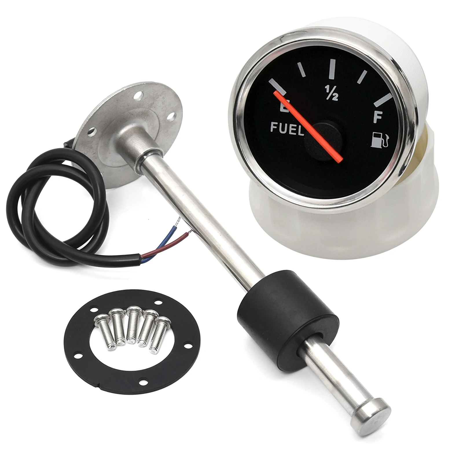 Fuel Level Gauge With Sender 0190ohms Fuel Level Tank Meter 2''/52mm