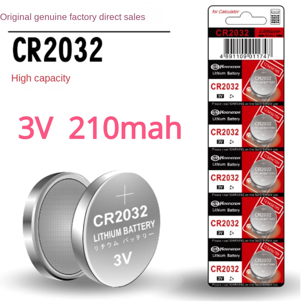 

Original 100PCS 3V CR2032 Lithium Button Cell Coin Battery DL2032 ECR2032 BR2032 2032 CR 2032 Long Lasting For Watches Car Key