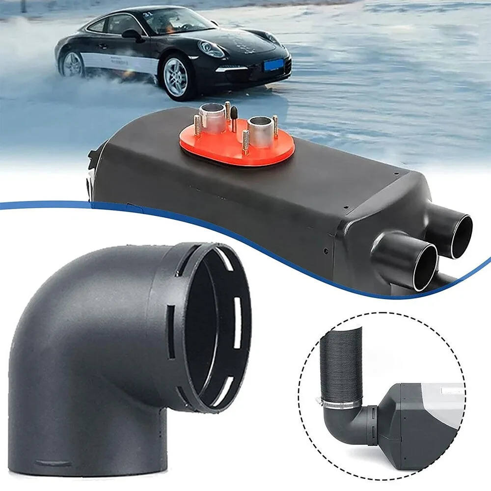 75mm/60mm Air Ducting Pipe Elbow Plastic Black Ducting Outlet Connector 90 Degrees Parking Heater For Eberspaecher air diesel heater duct pipe