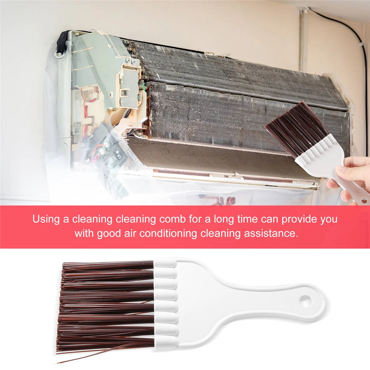 Air Conditioning Fin Comb Condenser Cleaning Comb Refrigeration Repair Tool Cleaning Brush Fin Brush Accessory