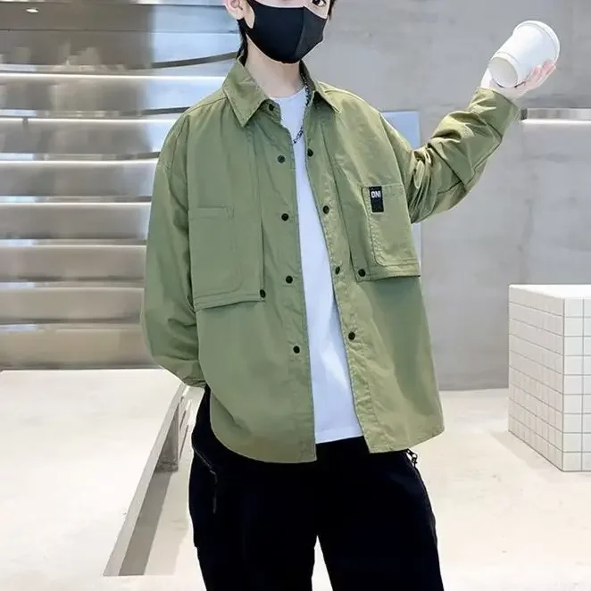 용수철 가을 컬렉션 남아용 셔츠, 트렌디 캐주얼 조끼, 중대형 남아용 탑 재킷, 2023 신상