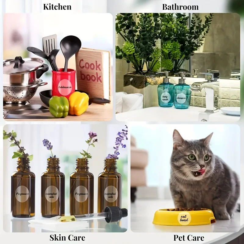 Transparent Round/Square Thermal Labels - Self-Adhesive, Compatible with M110/M200/M1 Label Printers, for Barcode, Address