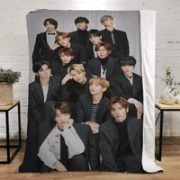 Kpop-BTS Knee Blanket for Sofa Decoration Fluffy Plaid Kid's Blanket King Size Luxury Throw Blankets and Throws Cobija Winter & 1