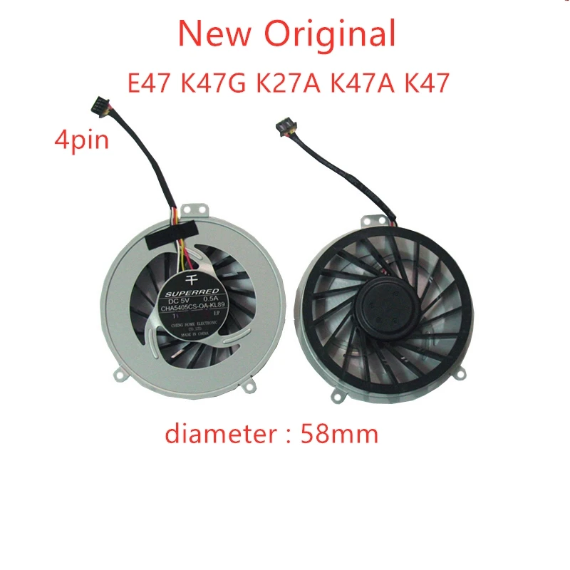 Новый оригинальный кулер для ЦП для Lenovo Zhaoyang E47 K47G E47 K27A K47A K27 E47A E47G K47 диаметр вентилятора: 58 мм 4 контакта