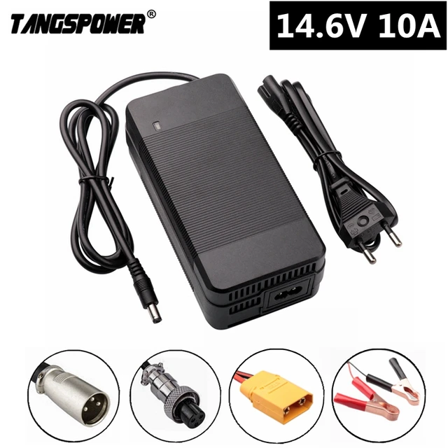 Chargeur de batterie haute puissance, pince crocodile, connecteur avec  ventilateur, 14.6V, 10A veFePO4, 12V, 12.8V, Lifepo4, compte 90, compte 60  - AliExpress