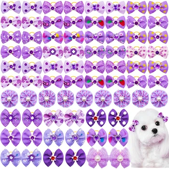 20/30pcs 애완 동물 개 헤어 액세서리 개 활 진주 다이아몬드 개 Bowknot 애완 동물 정리 머리카락 작은 Accessoreis