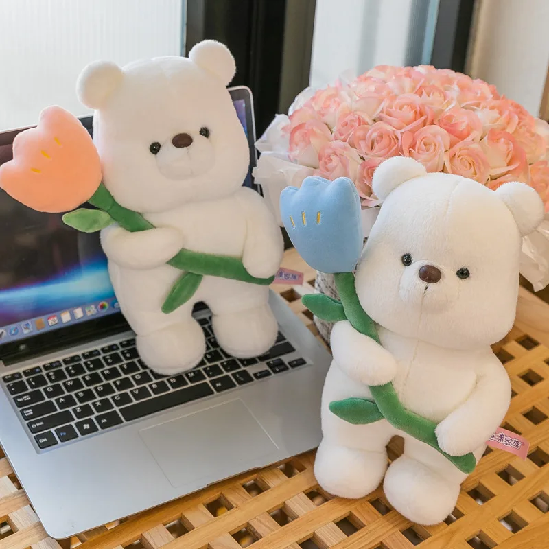 여자 친구용 튤립 곰 봉제 인형, 발렌타인 데이 선물, 신제품