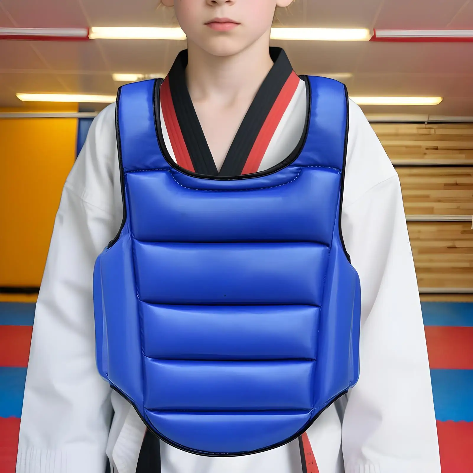 Boxing Chest Guard Reversible Kickboxing Chest Guard Adjustable Body Protection Pad Sparring Accessories For Martial Arts