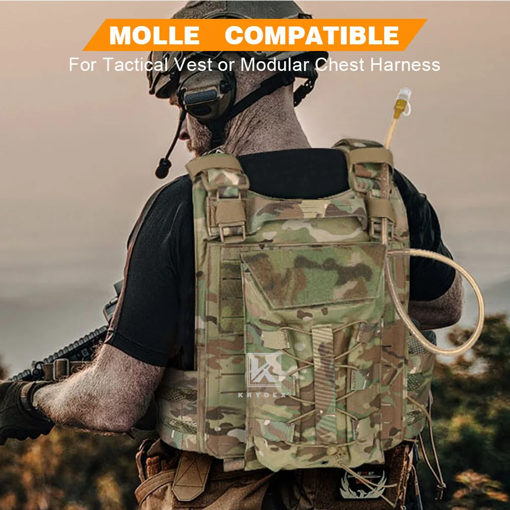 KRYDEX 500D Tactical 50 oz Hydration Carrier MOLLE Pouch Modular 1.5L Water Bladder Bag Pack Hunting Outdoor Hiking Accessories 3