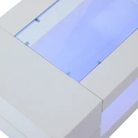 KOMHTOM table basse LED blanche avec contrôle par application Bluetooth-convient pour les fêtes bureau salon lumière d'ambiance moderne 5