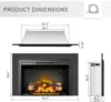 Carl 39 Inches with Trim Kit Electric Fireplace Insert Fireplace Heater 750/1500W Fire Crackling Sound Remote Control Black 3