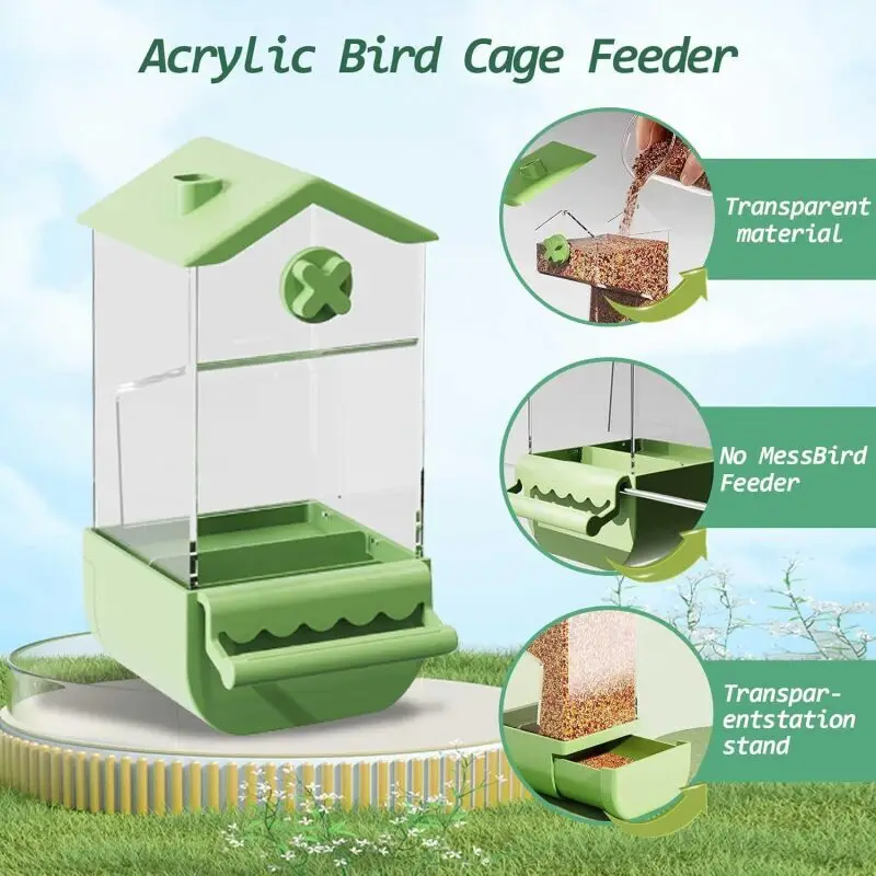 Parrot Automatic Feeder Xuanfeng Tigerskin Parrot Food Box AntiSpreading Splashproof Hanging Feeding Cage Bird Feed Container parrot feeder bird feeder parrot feeding bowl