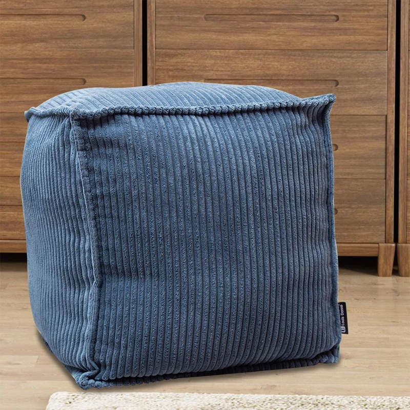 42cm Moroccan Soft Fabric Pouf Cover Craft Simple Stripes Sofa Ottoman Footstool Unstuffed Living Room Bedroom Cushion Covers