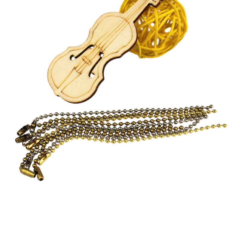 의류 태그 체인 라운드 볼 비드 체인, 도그 태그 벌크 체인, DIY 펜던트 쥬얼리 파인딩용 커넥터 포함, 12cm x 2.4mm, 50 개