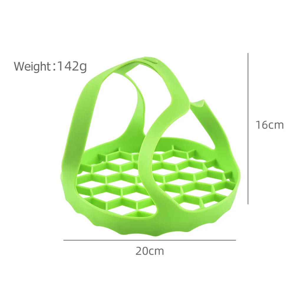 Kitchen Egg Steamer Drain Rack Heat Resistant Food Grade Silicone Food Sling Steamer Pressure Cooker Basket Bakeware steamer basket