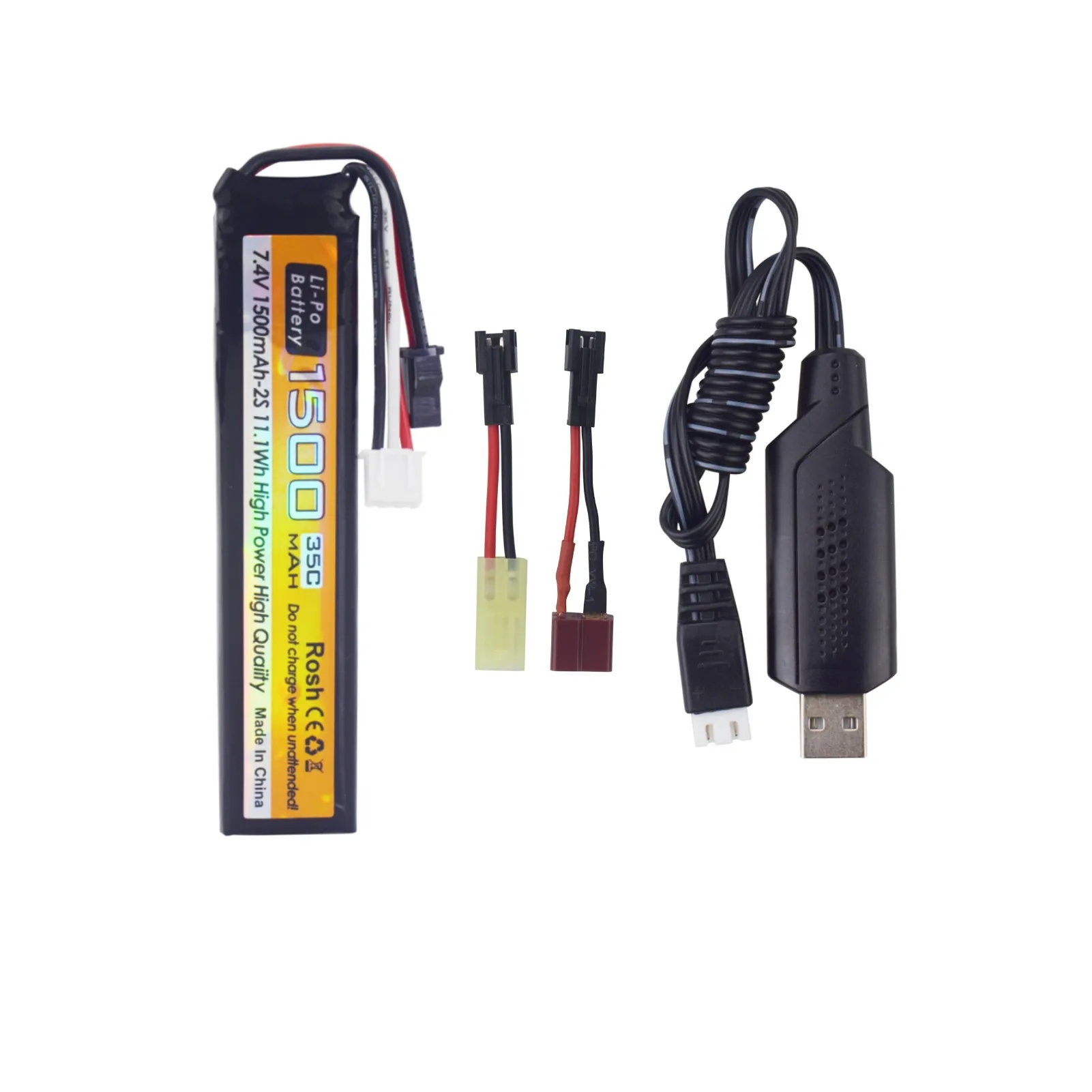 

7.4V 35C 1500mAh With SM-2P Plug T Plug Odamiya Plug LiPo Battery+USB For Air Guns,Model Guns,Rifles,RC Cars,Drones
