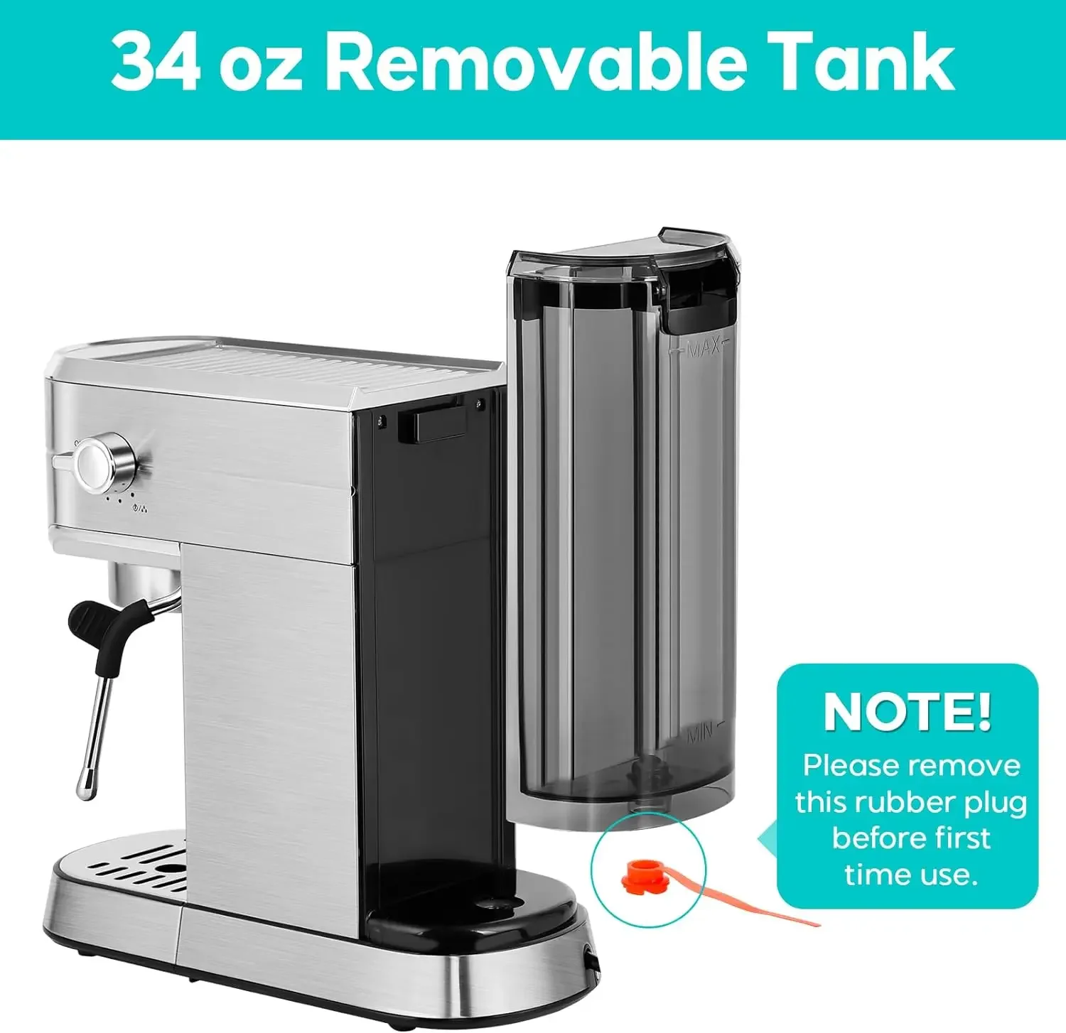 NEW Espresso Machine 20 Bar, Professional Espresso Maker with Milk Frother Steam Wand, Compact Coffee Machine