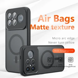 MagSafe Magnetic Acrylic Matte Shockproof Transparent Phone Case for Redmi K90 Pro (Black)