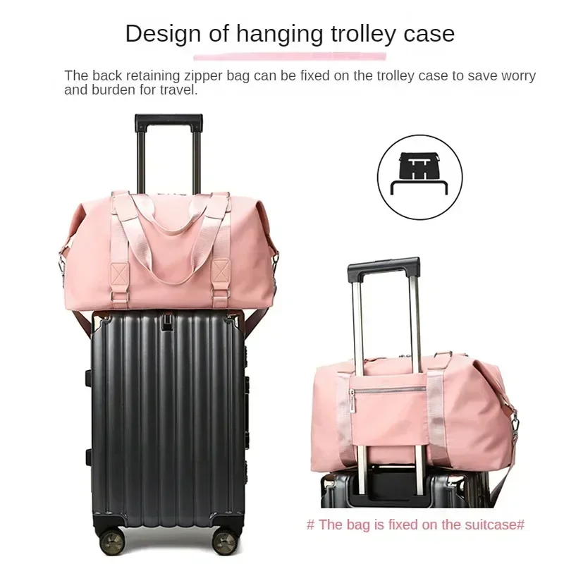 Fashion Large Capacity Sports Gym Bag Solid Color Fitness Portable Yoga Bags Women's Wet Dry Separation Waterproof Luggage Bag 3