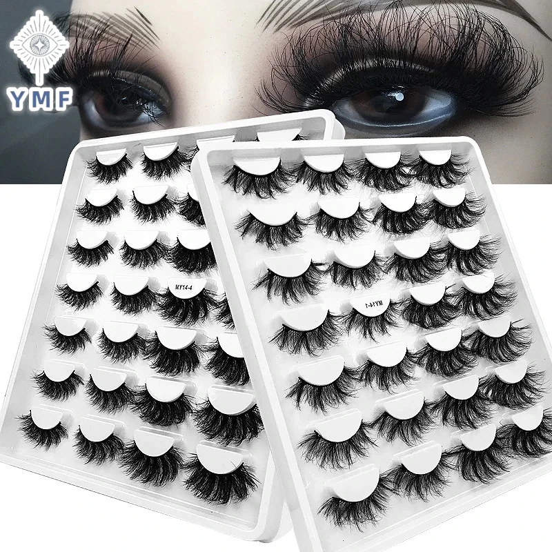 

14 пар Новых накладных ресниц Многослойные толстые перекрестные норковые волосы 8D пушистые