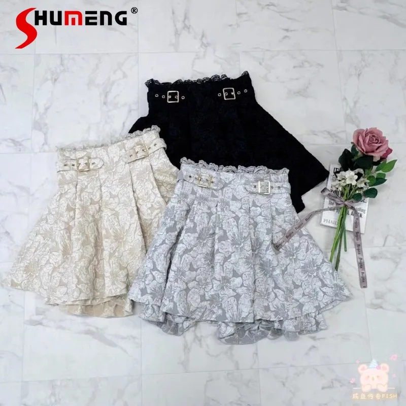 Japanese Rojita Belt Decorative Lace Stiching Mine Series Mass-Produced Sweet All-Matching Pantskirt 3 Colors Available Female