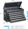 24" Portable Tool Box, 5 Drawers & Top Storage Tray Tool Box with Drawers, Lockable Metal Tool Chest Cabinet for Garage 3