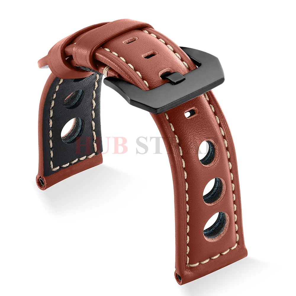 Echtes Leder-Uhrenarmband Schwarz Blau Braun Vintage Business-Uhrenarmband für Damen und Herren 20mm 22mm 24mm 26mm Armband – Detail 26