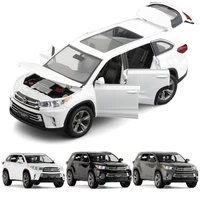 1/32 Toyota Highlander SUV Sport Toy Car Diecast Metal Alloy Miniature JKM Sound & Light Collection Model Gift for Boy Children 1