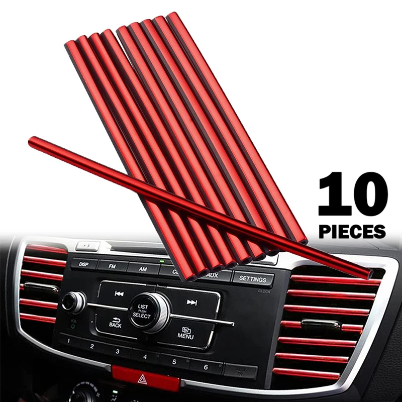 10PCS 20cm Car Air Conditioner Outlet Decorative U Shape Moulding Trim Strips Decor Universal Car Styling Decoration Interior car air conditioner trim air conditioner trim interior mouldings car moulding decoration interior moulding trim strip
