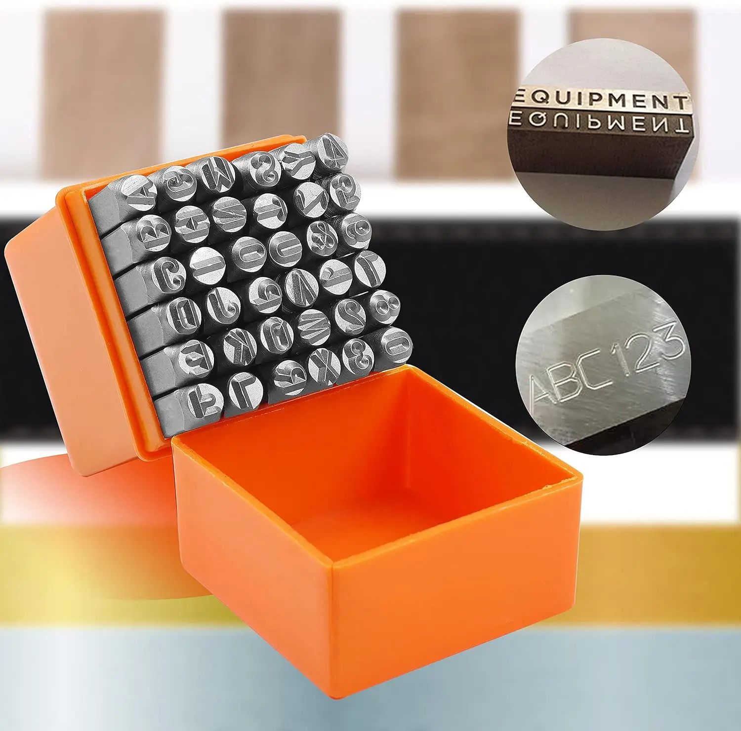 Alphabet Number Printing Punch Set 2-8mm 36pcs Leather Craft Stamp Tool