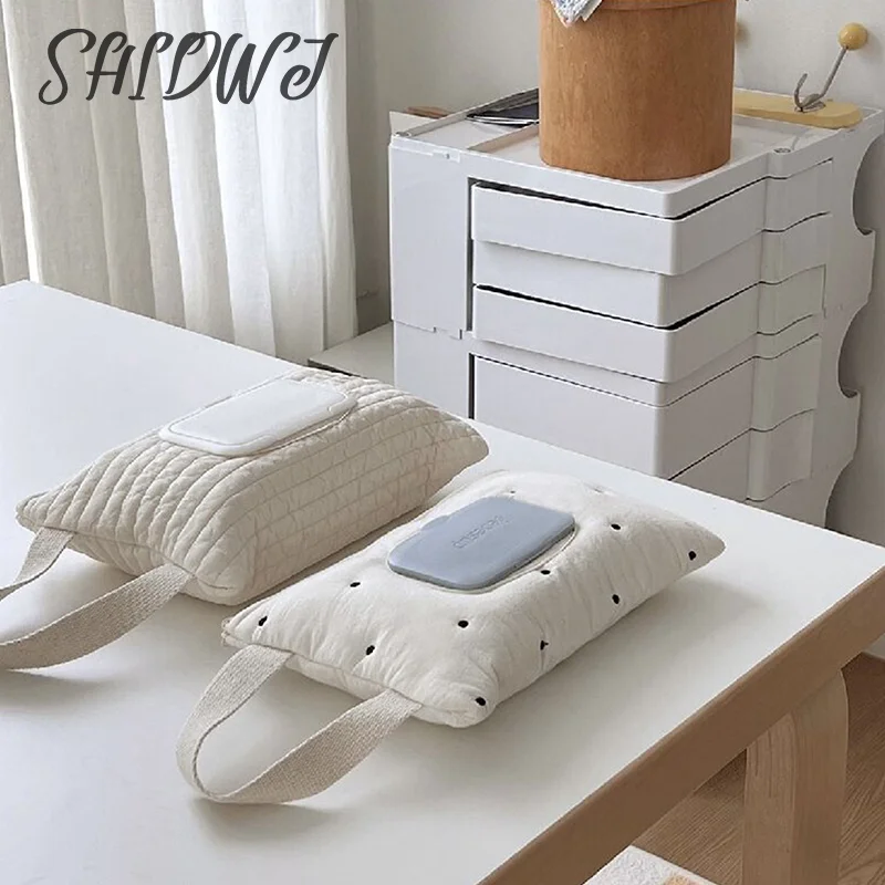 

2024 New Embroidery Tissue Cover Children's Stroller Tissue Bag Paper Holder Storage Box Convenient Removable Cover Tissue Box