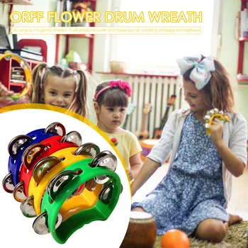 4pcs Tambourine Jingles Rattle Bell Musical Instruments for Party Kid Game Toys Educational Musical Rhythm Toy 3